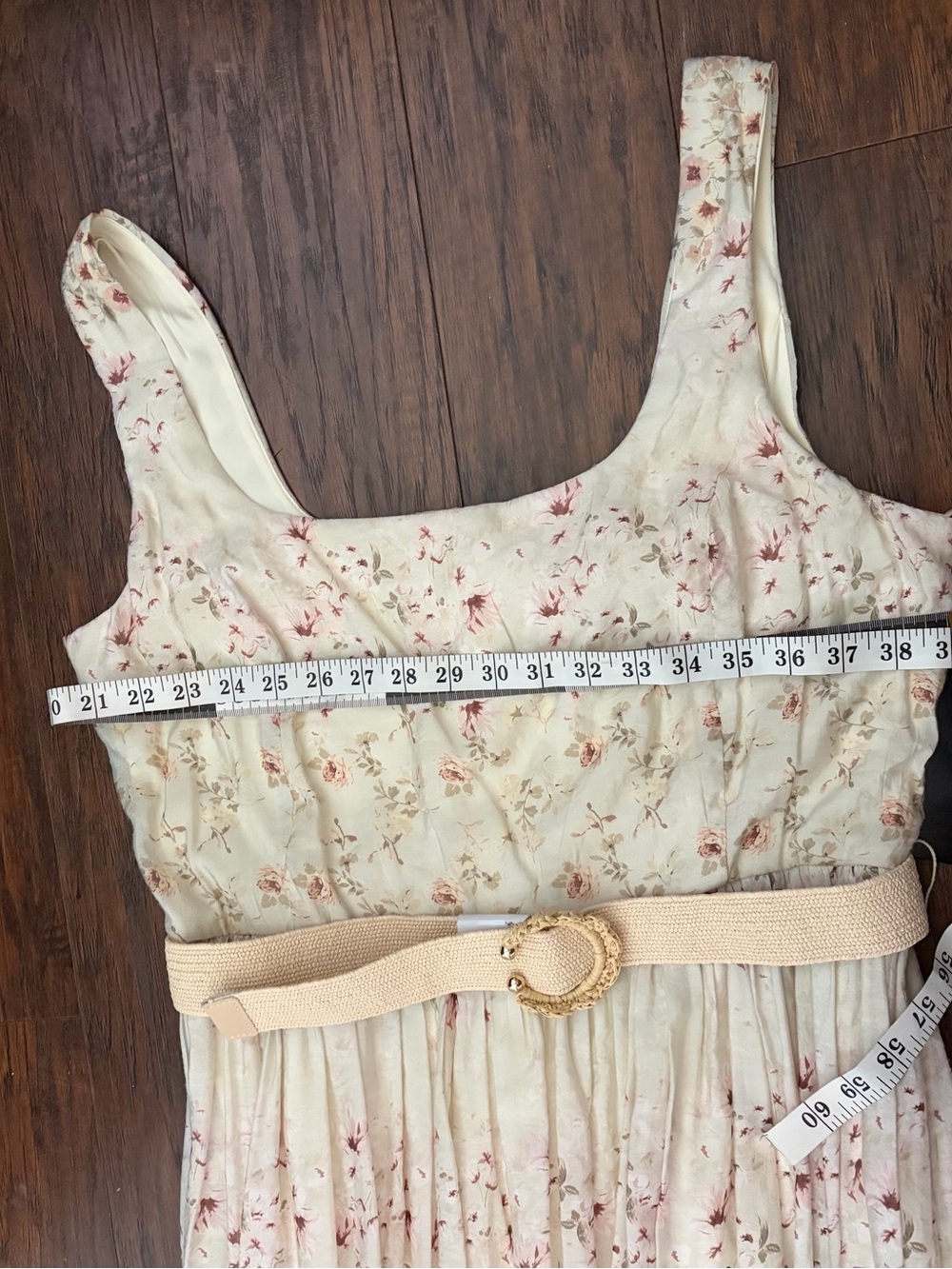 Taylor Cream Maxi Skirt with Pink Floral Print - Picture 6 of 13